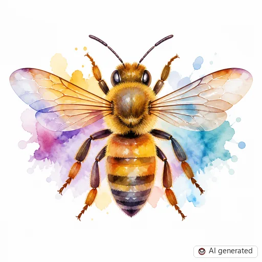 Bee tattoo design in Watercolor style