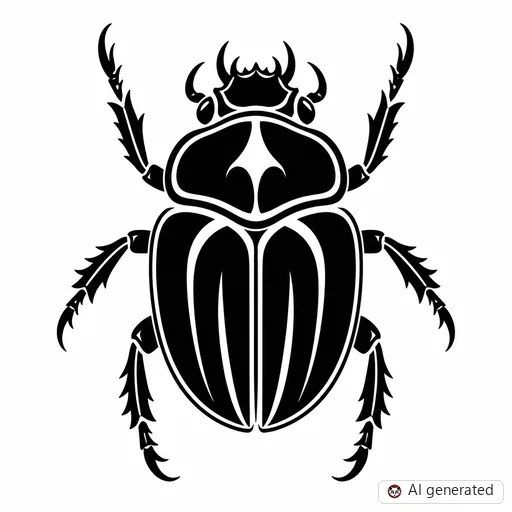 Beetle tattoo design in Blackwork style