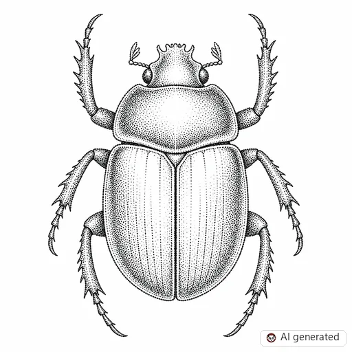 Beetle tattoo design in Dotwork style
