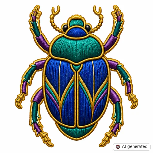 Diseño de tatuaje de Escarabajo en estilo Bordado
