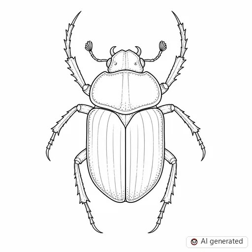 Beetle tattoo design in Fine-Line style
