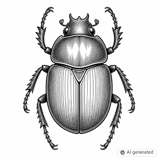 Beetle tattoo design in Illustrative style
