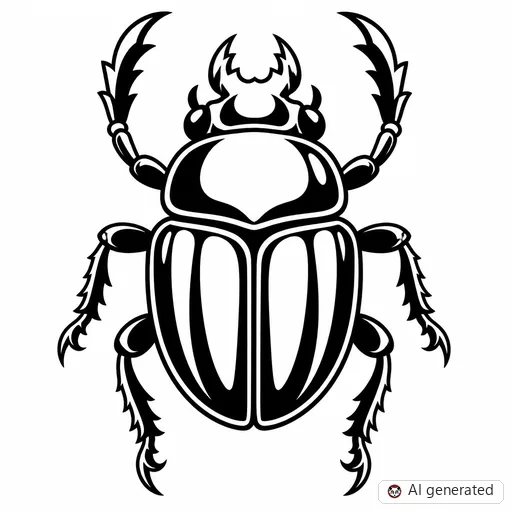 Beetle tattoo design in New School style