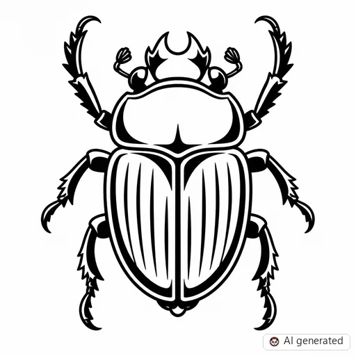 Beetle tattoo design in Traditional style