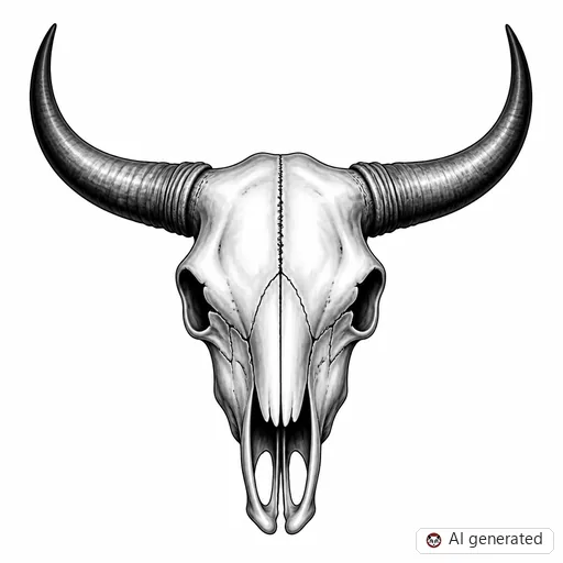 Bull tattoo design in Black & Grey style