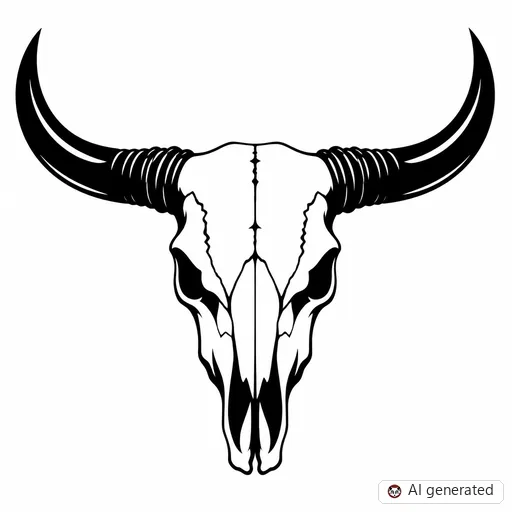 Bull tattoo design in Blackwork style