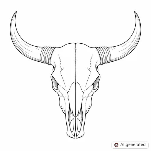 Stier-Tattoo-Entwurf im Stil Fine-Line