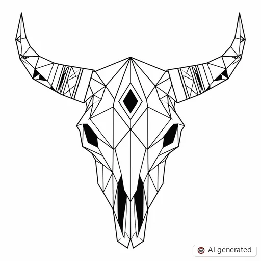 Stier-Tattoo-Entwurf im Stil Geometric