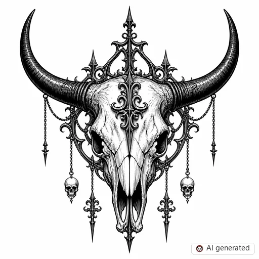 Disegno di tatuaggio Toro in stile Gothic