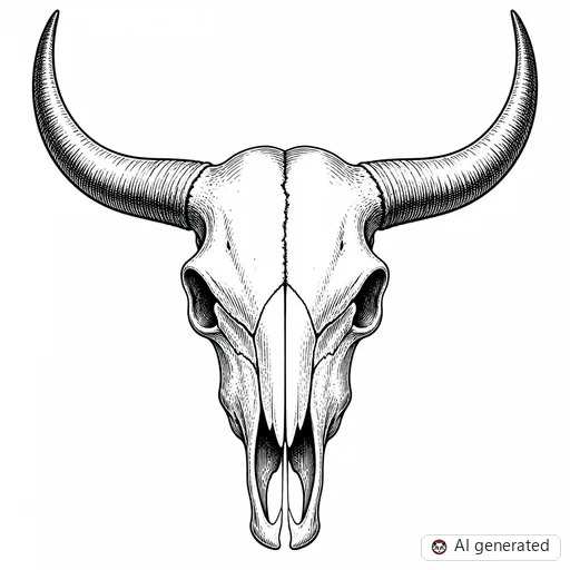 Stier-Tattoo-Entwurf im Stil Illustrative