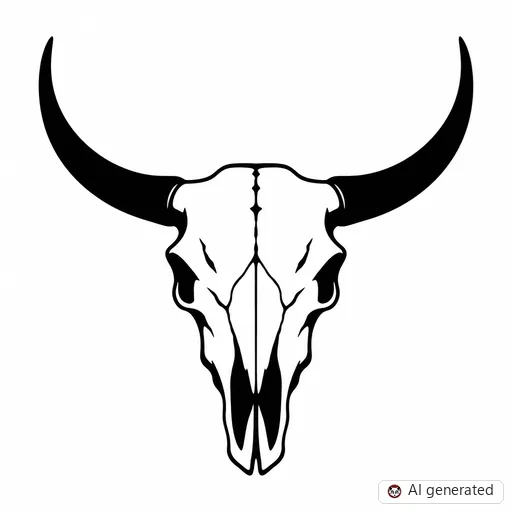 Stier-Tattoo-Entwurf im Stil Negative Space