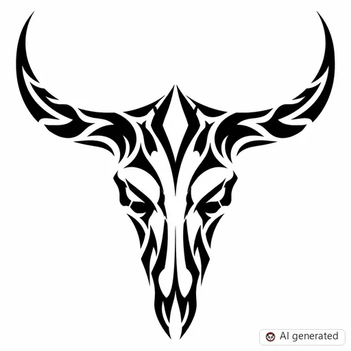 Stier-Tattoo-Entwurf im Stil Tribal