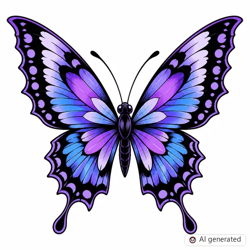 Schmetterling-Tattoo-Entwurf im Stil Anime