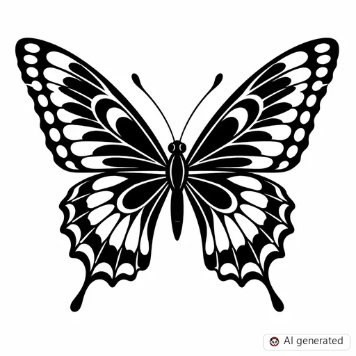 Butterfly tattoo design in Blackwork style
