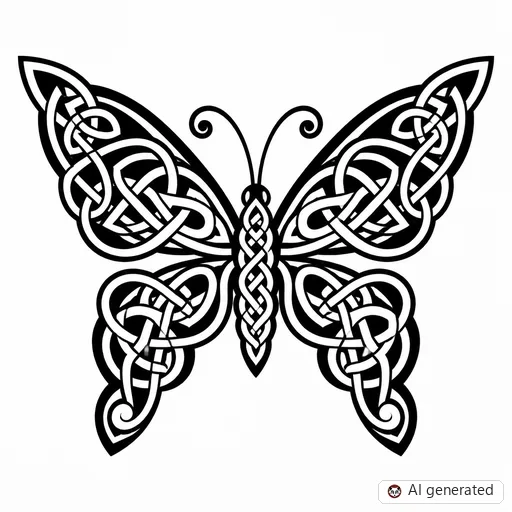 Disegno di tatuaggio Farfalla in stile Celtico