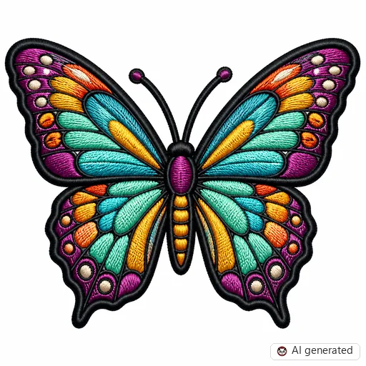 Diseño de tatuaje de Mariposa en estilo Bordado