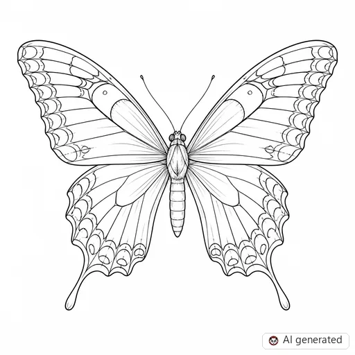 Butterfly tattoo design in Fine-Line style