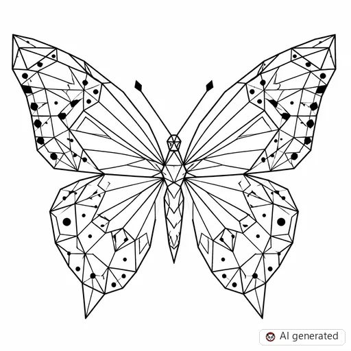 Butterfly tattoo design in Geometric style