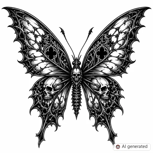 Disegno di tatuaggio Farfalla in stile Gothic