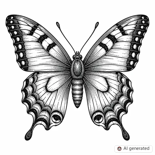 Butterfly tattoo design in Illustrative style