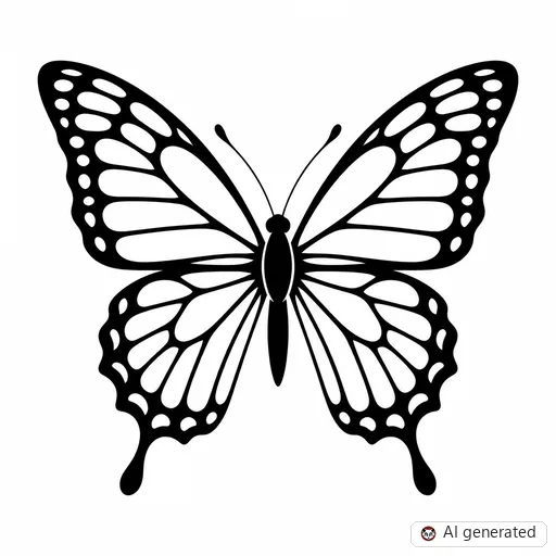 Schmetterling-Tattoo-Entwurf im Stil Negative Space