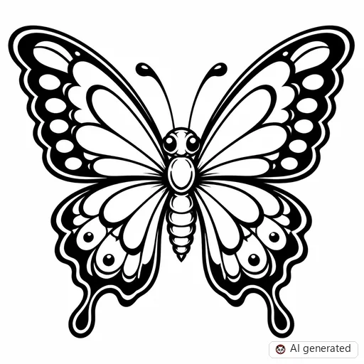 Butterfly tattoo design in New School style