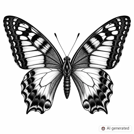 Butterfly tattoo design in Realism style