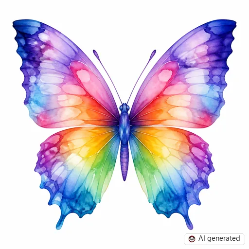 Butterfly tattoo design in Watercolor style