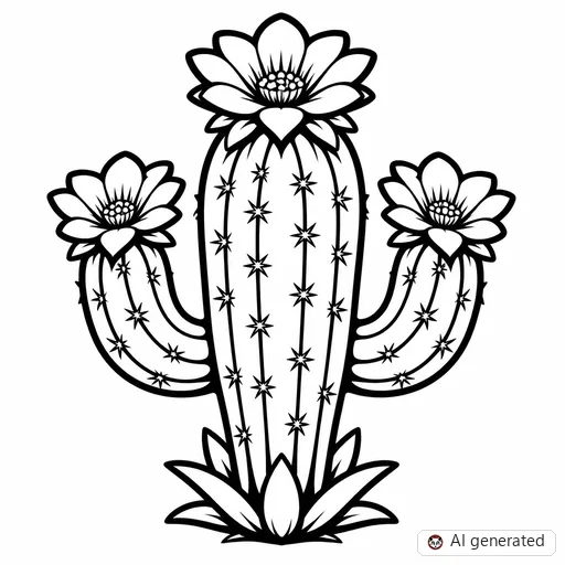 Cactus tattoo design in New School style