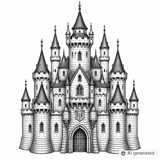 Castle tattoo design in Illustrative style