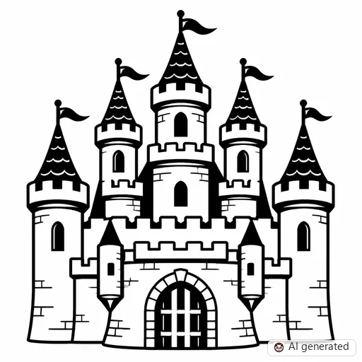 Castle tattoo design in Traditional style