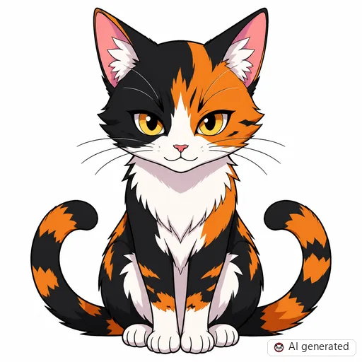 Katze-Tattoo-Entwurf im Stil Anime
