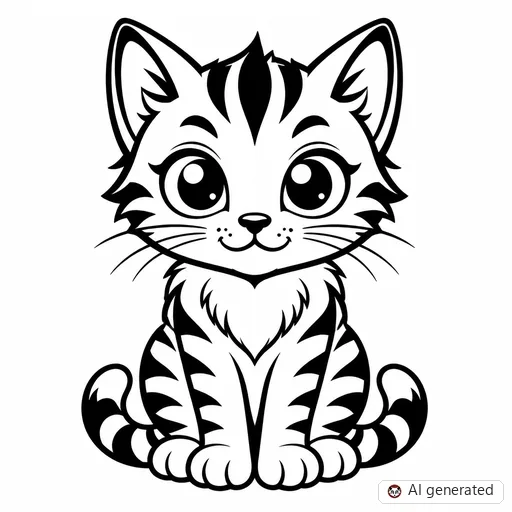 Cat tattoo design in New School style