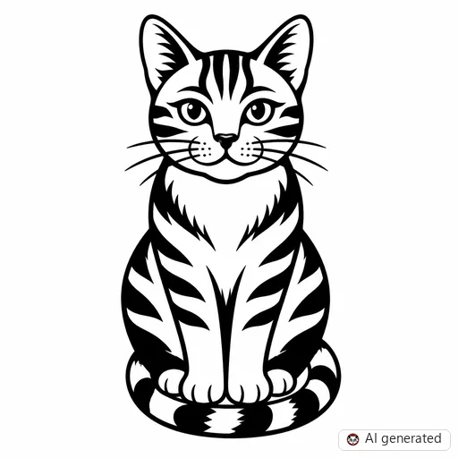 Cat tattoo design in Traditional style