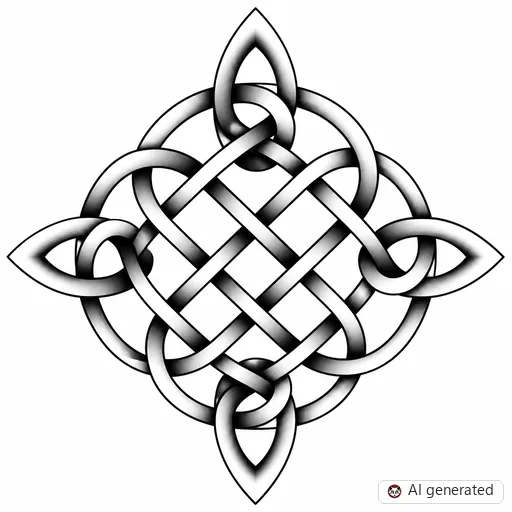 Celtic knot tattoo design in Black & Grey style
