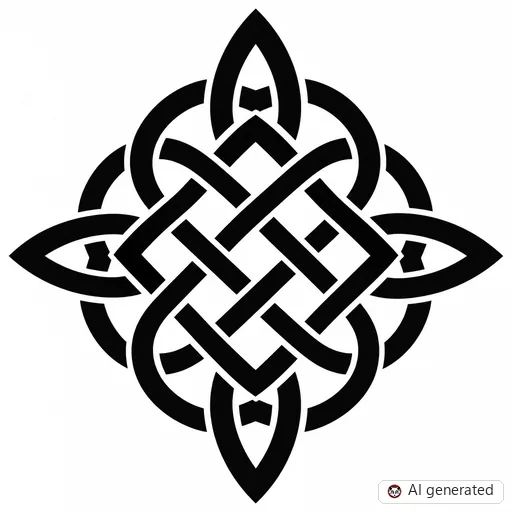 Celtic knot tattoo design in Blackwork style