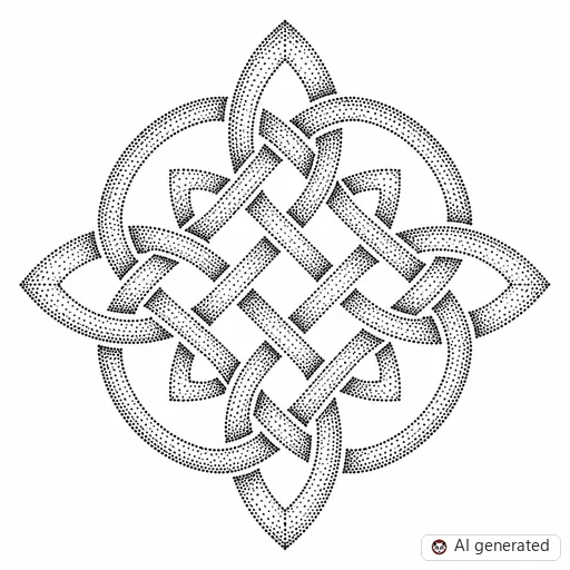 Celtic knot tattoo design in Dotwork style