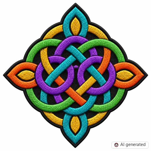 Diseño de tatuaje de Nudo celta en estilo Bordado