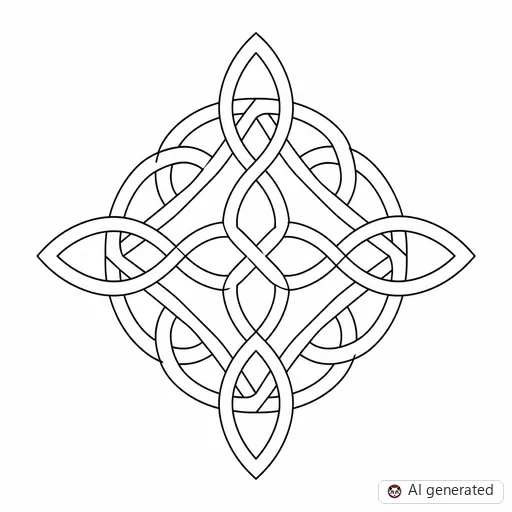 Celtic knot tattoo design in Fine-Line style