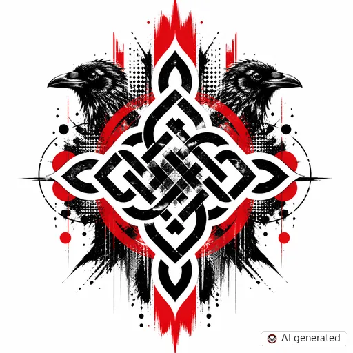 Celtic knot tattoo design in Trash Polka style