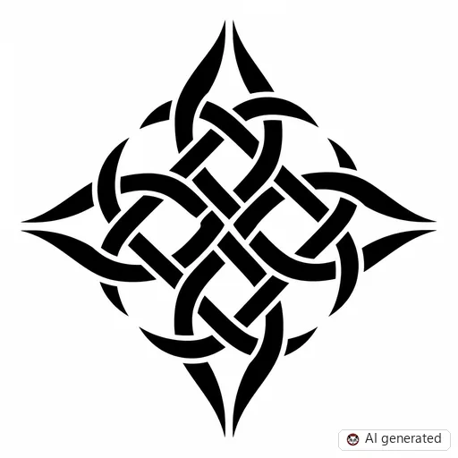 Celtic knot tattoo design in Tribal style