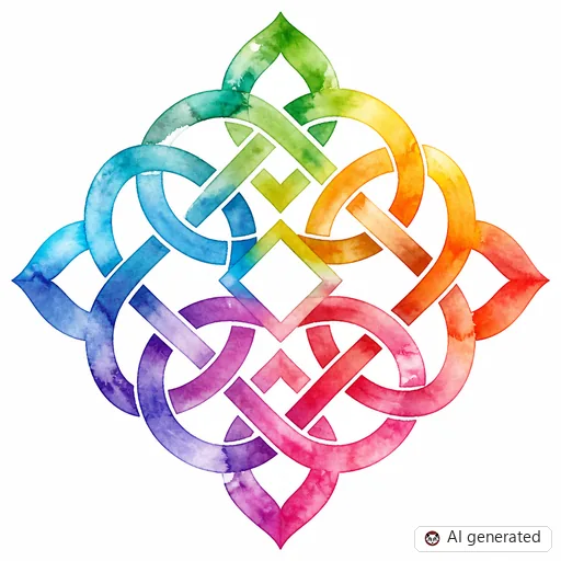 Celtic knot tattoo design in Watercolor style