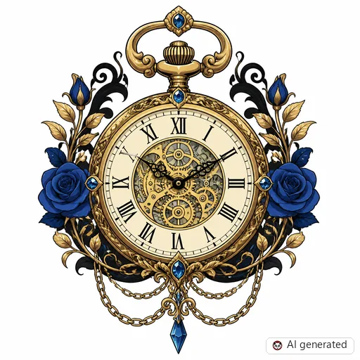 Uhr-Tattoo-Entwurf im Stil Anime