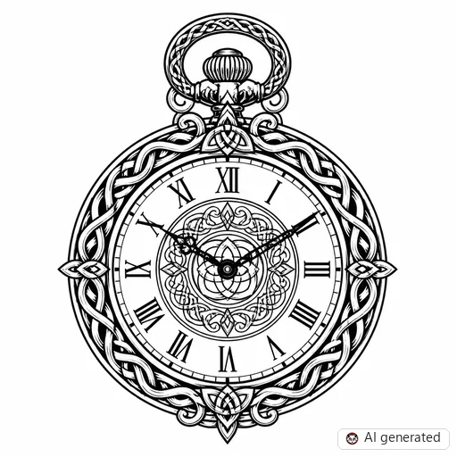 Disegno di tatuaggio Orologio in stile Celtico