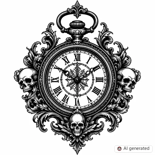 Disegno di tatuaggio Orologio in stile Gothic