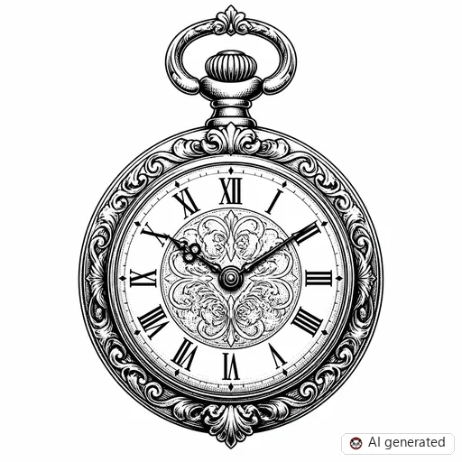 Clock tattoo design in Illustrative style