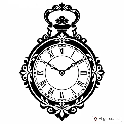 Uhr-Tattoo-Entwurf im Stil Negative Space