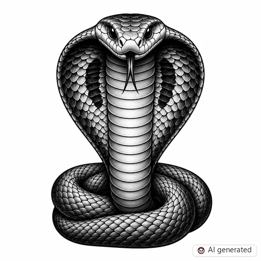 Cobra tattoo design in Black & Grey style
