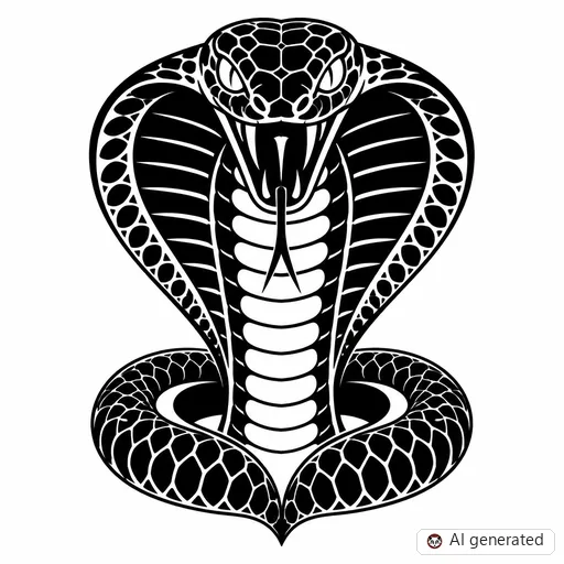 Cobra tattoo design in Blackwork style