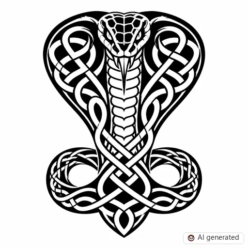 Disegno di tatuaggio Cobra in stile Celtico